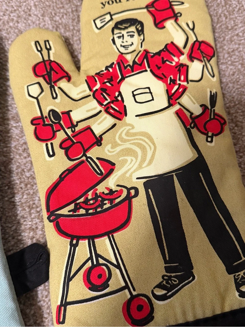 Blue Q “Naughty” Oven Mitt Set of 2 Funny Retro BBQ Camping Kitchen Mitts